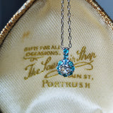 【ローズカット】天然パライバトルマリン 天然ダイヤモンド プラチナネックレス