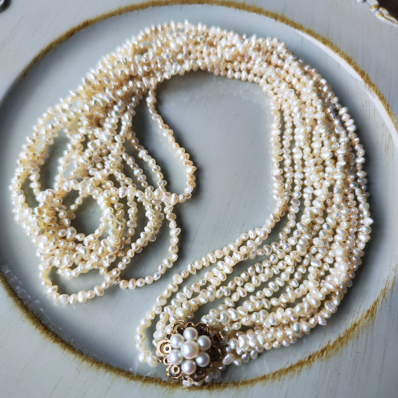 TASAKI 田崎真珠 淡水パール 7連ネックレス 14金