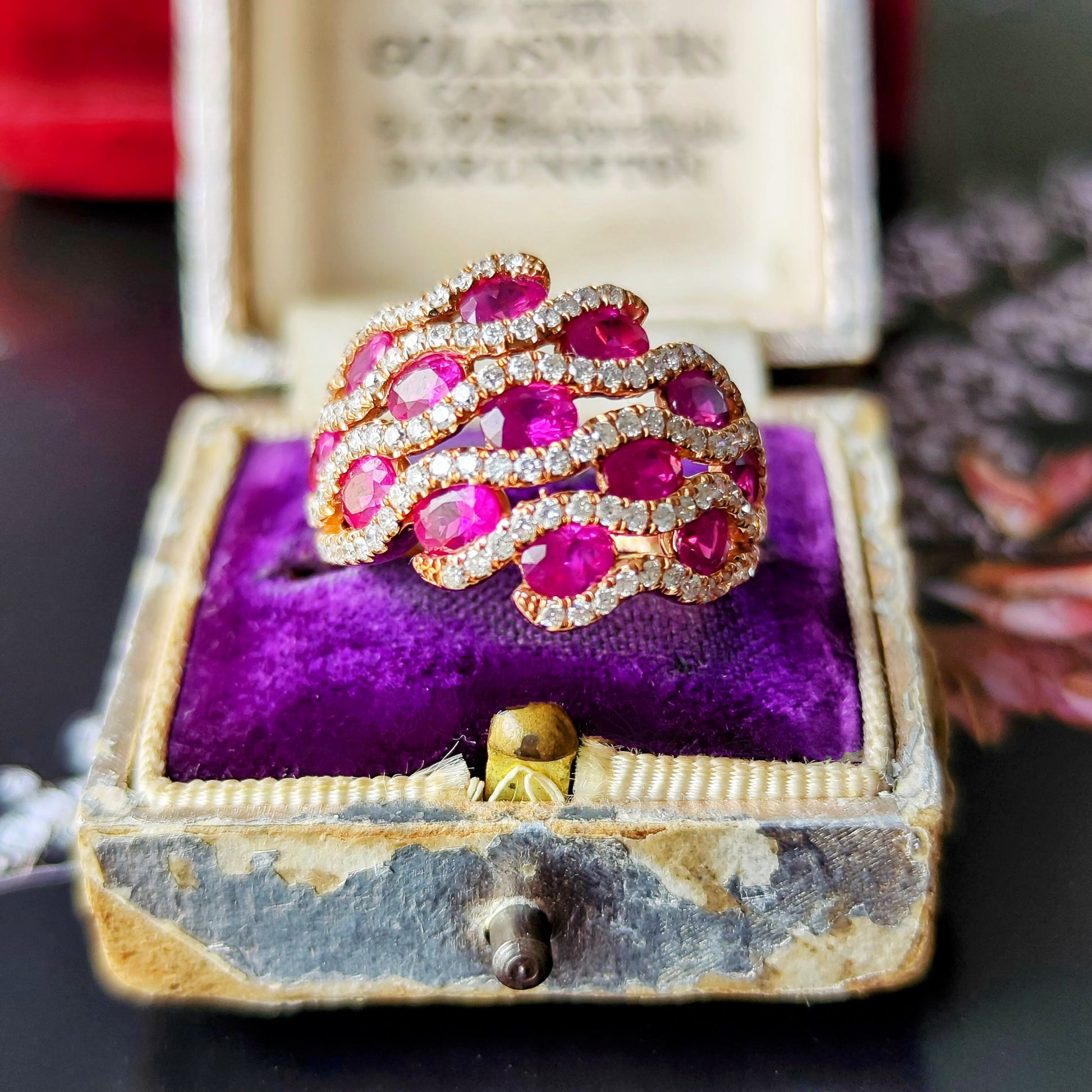 天然ルビー 天然ダイヤモンド 18金リング