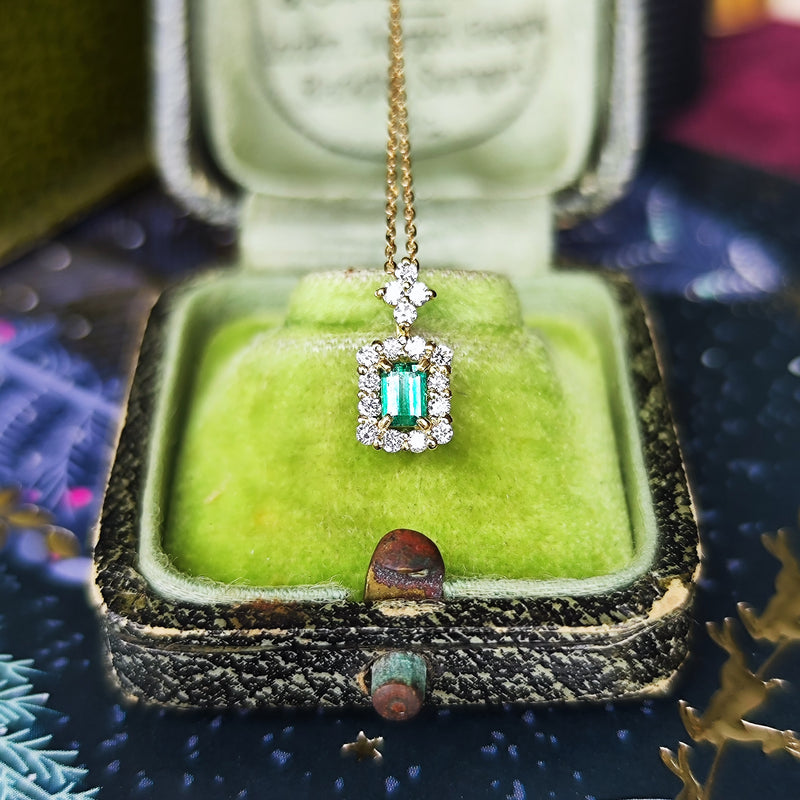 天然エメラルド 天然ダイヤモンド ネックレス