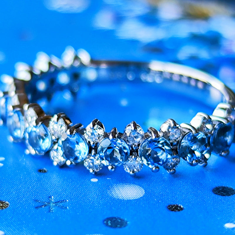 天然アクアマリン 天然ダイヤモンド リング