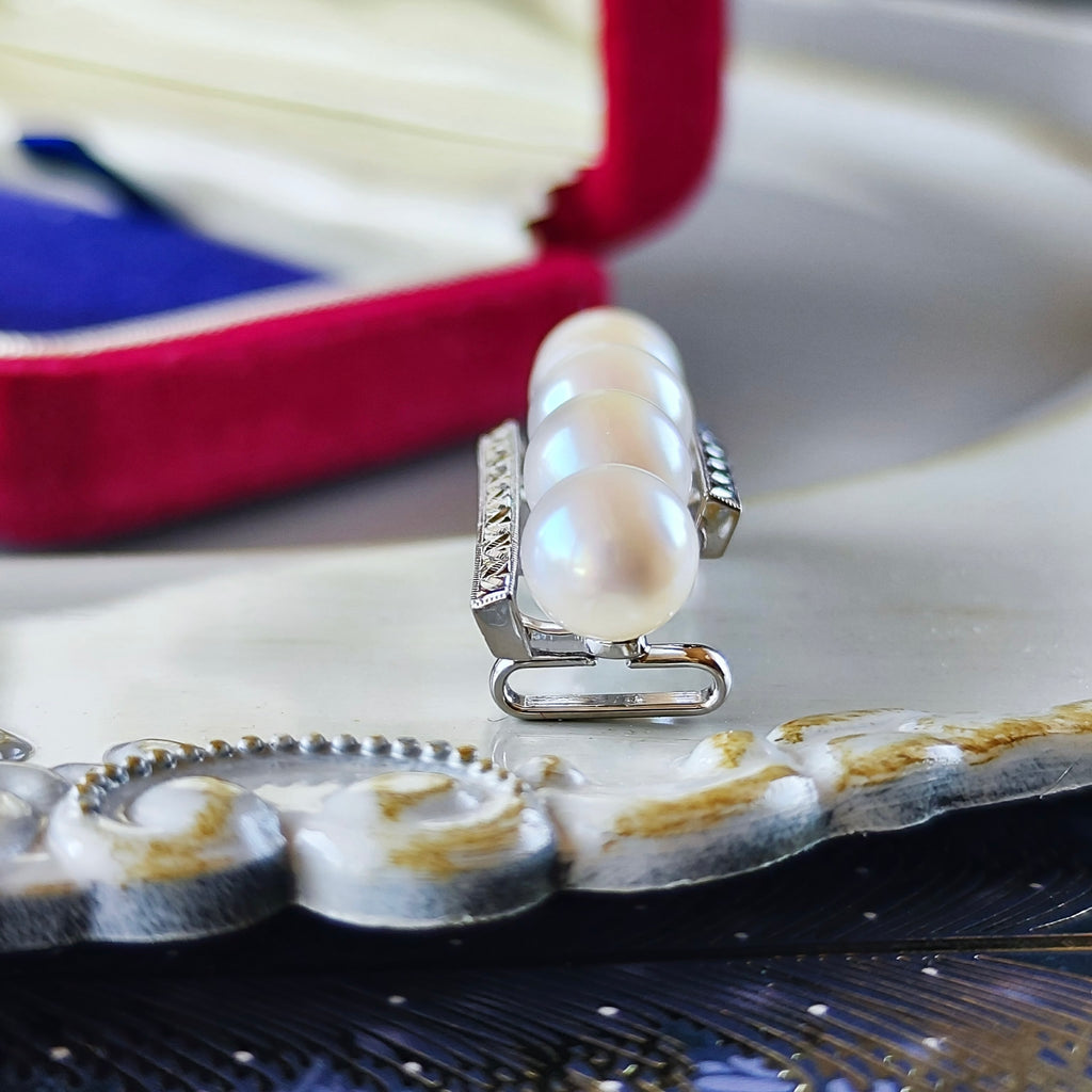 【オールドミキモト 】MIKIMOTO ミキモト あこや真珠 14金 帯留