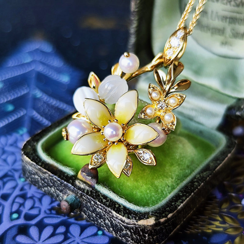 MIKIMOTO ミキモト エナメル 真珠 ネックレス