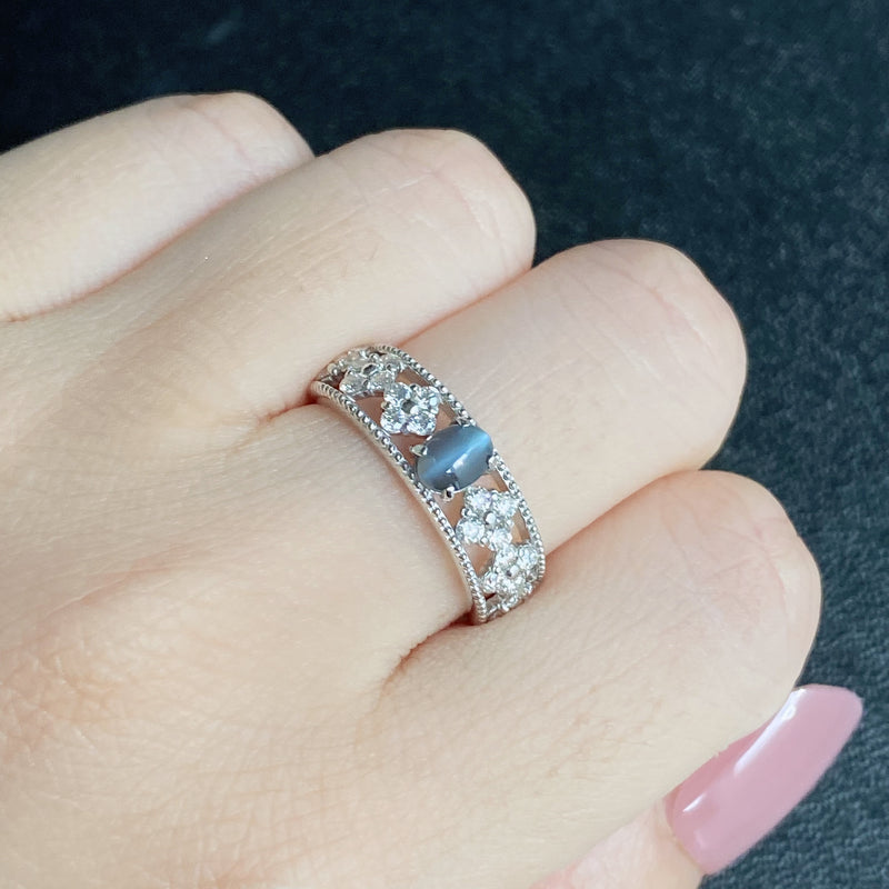 【T-ポイント5倍】 天然アレキサンドライトキャッツアイ 天然ダイヤモンド リング アクセサリー