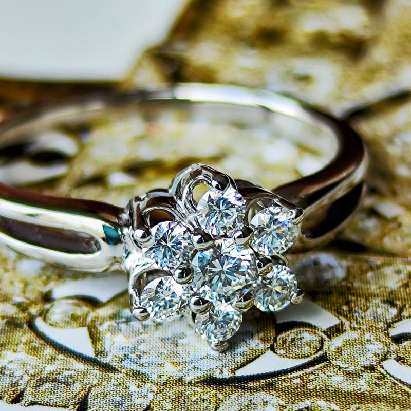 MIKIMOTO ミキモト 天然ダイヤモンド クラスターリング