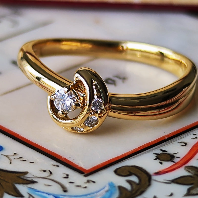 TASAKI(田崎真珠)＊Pt900/K18 天然ダイヤモンド リング＊o 約3.5g 著 0.06 