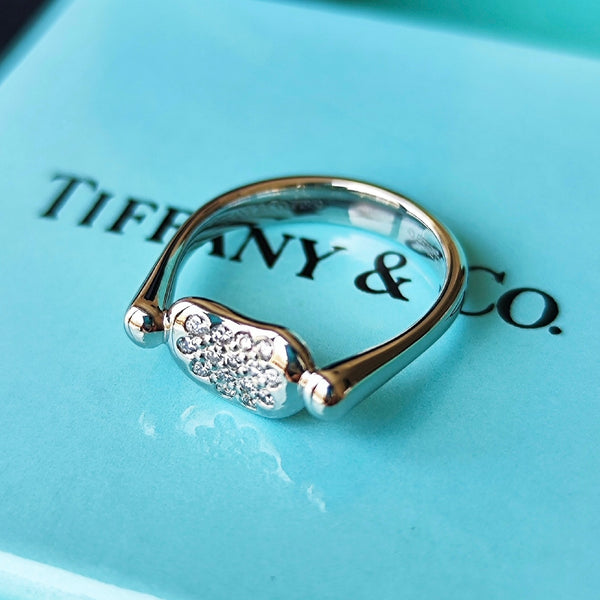 TIFFANY&Co ティファニー ビーン ダイヤモンドリング プラチナ