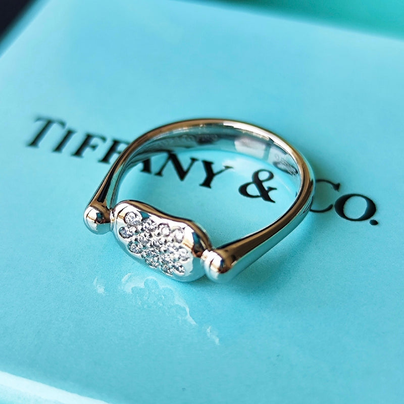 TIFFANY&Co ティファニー ビーン ダイヤモンドリング プラチナ
