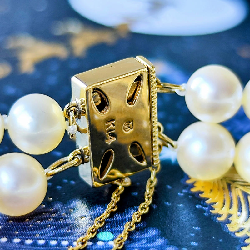 MIKIMOTO ミキモト あこや真珠 2連 ヴィンテージ ブレスレット