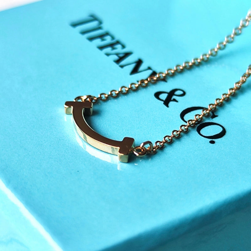 TIFFANY &Co ティファニー Tスマイル ミニ 18金PG ネックレス
