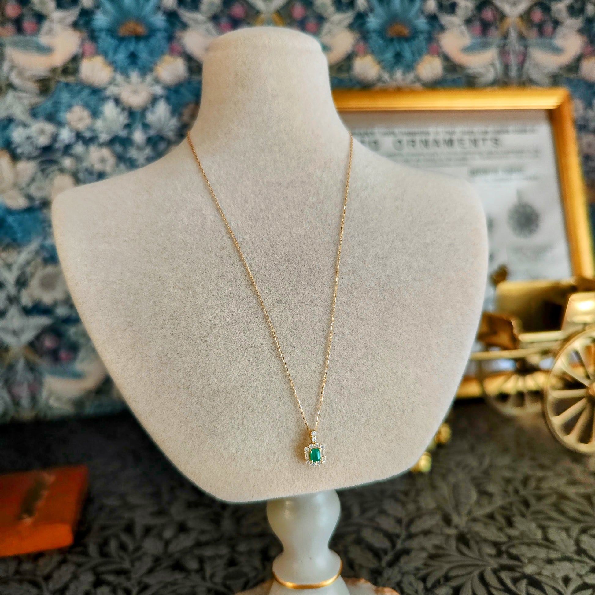 【コロンビア産】天然エメラルド 天然ダイヤモンド ネックレス