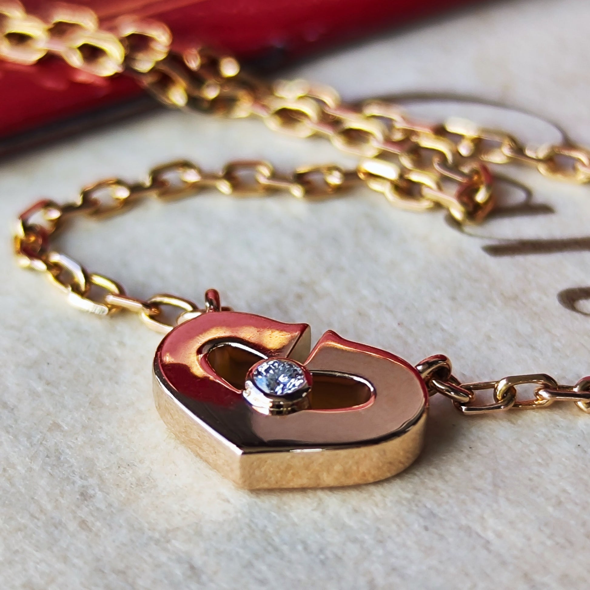 【廃盤 Cartier 】カルティエ Cハート ネックレス ダイヤモンド18金PG