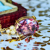 【ピンクジルコン】天然ジルコン 天然ダイヤモンド ネックレス