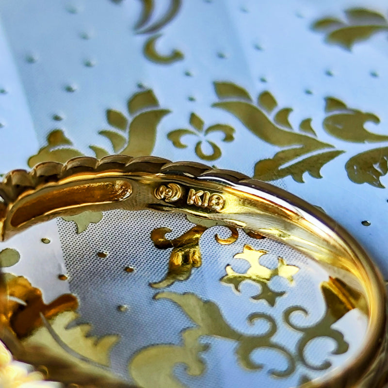 TASAKI 田崎真珠 ハートモチーフ パヴェリング 18金