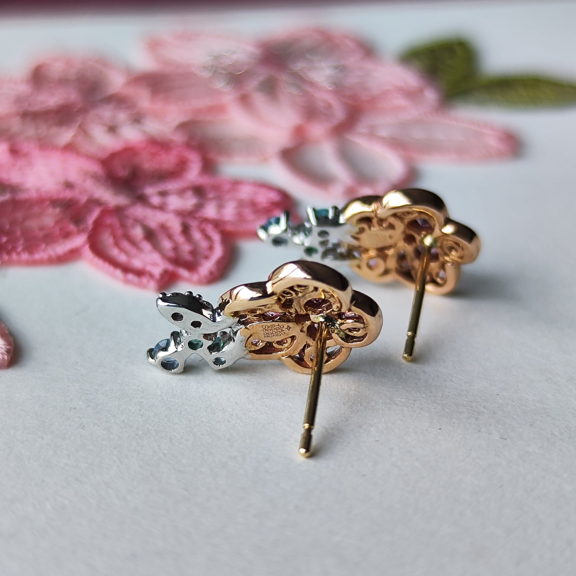 【ロマンチックガーデン】GSTV 天然石 カラーストーン ピアス