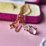 天然モルガナイト 天然ダイヤモンド ネックレス