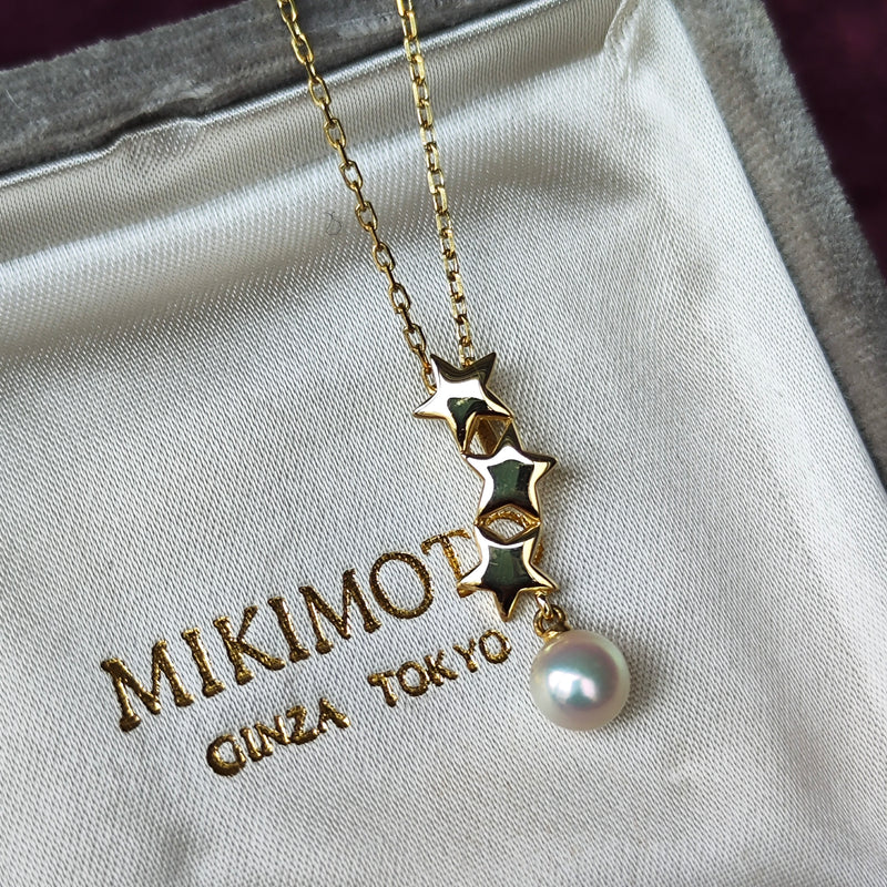 MIKIMOTO ミキモト あこや真珠 星のモチーフ ネックレス