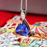 天然タンザナイト 天然ダイヤモンド ネックレス