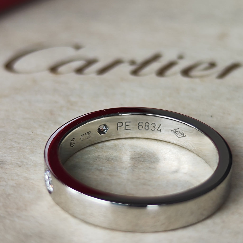 Cartier カルティエ Cドゥ エングレーブド ダイヤモンド プラチナリング 45