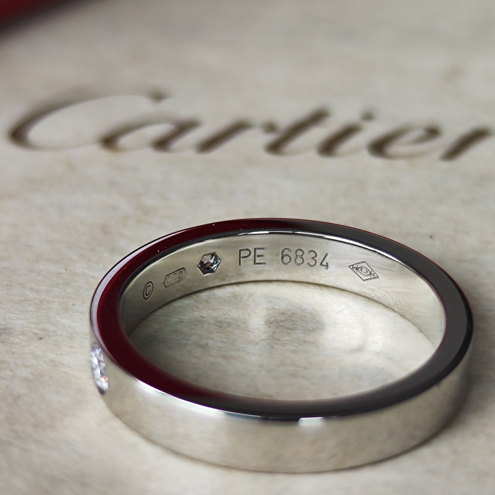 Cartier カルティエ Cドゥ エングレーブド ダイヤモンド プラチナリング 45