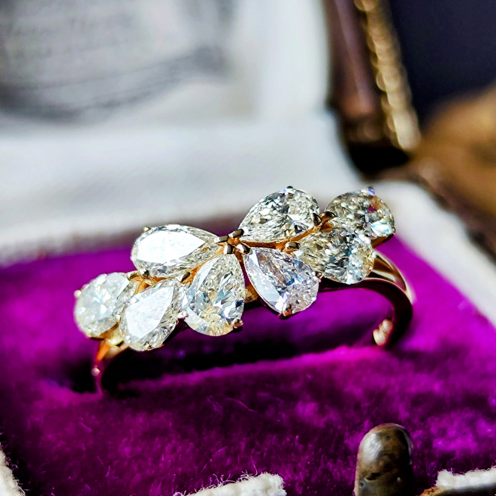 天然ダイヤモンド 1.30ct ペアシェイプ 18金リング
