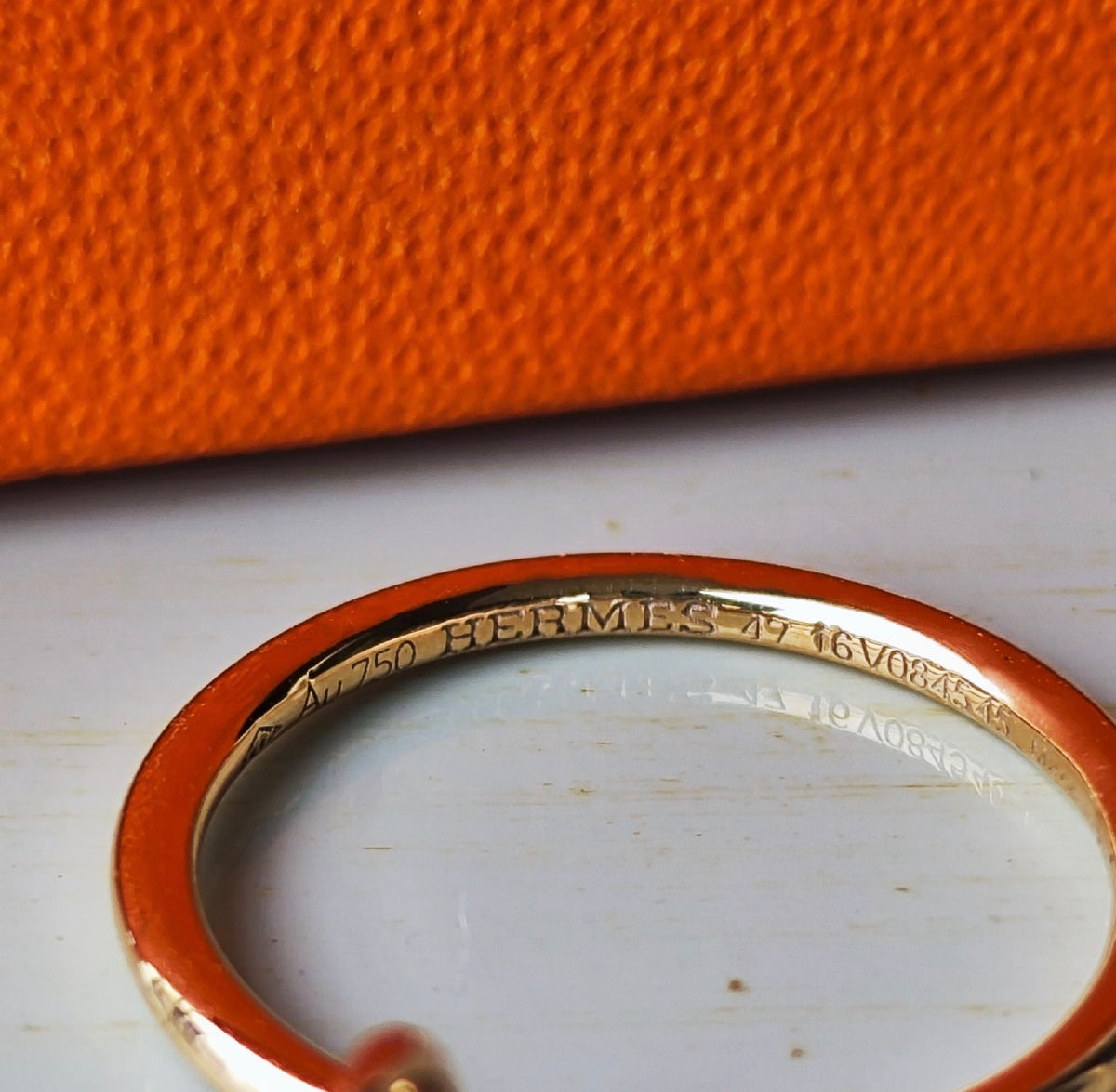 HERMES エルメス ガンバード クルー ド セル セリエ ダイヤモンド 18金PG