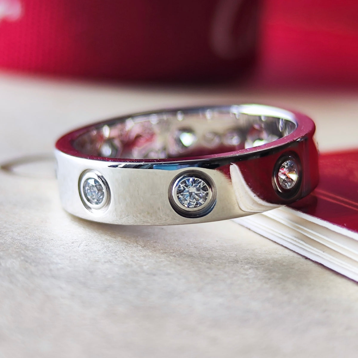 Cartier カルティエ ミニラブリング フルダイヤ 18金WG 45