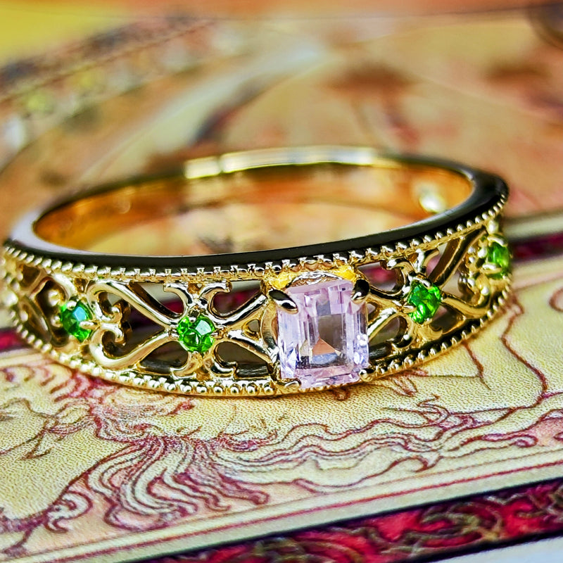 【アフガントルマリン】天然トルマリン 天然デマントイドガーネット リング