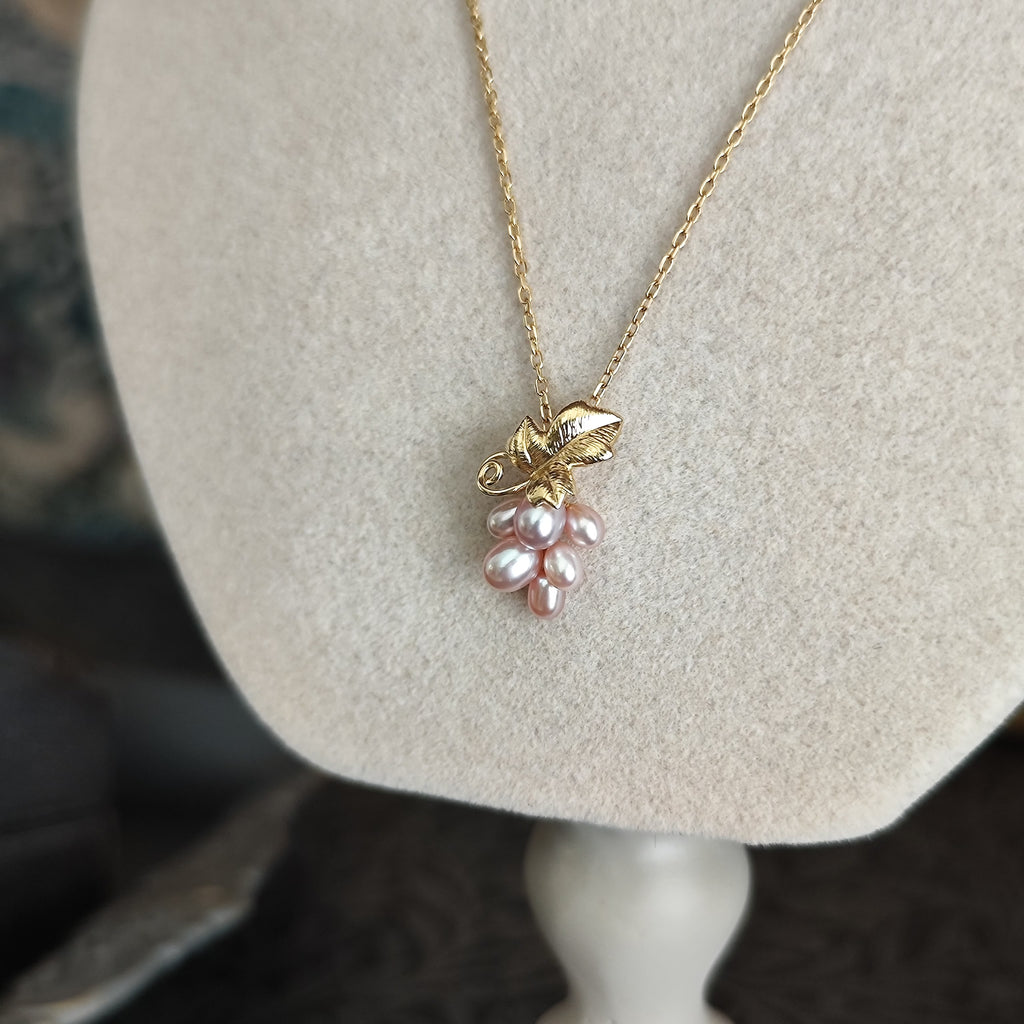 MIKIMOTO ミキモト 葡萄のモチーフ 淡水真珠 18金ネックレス