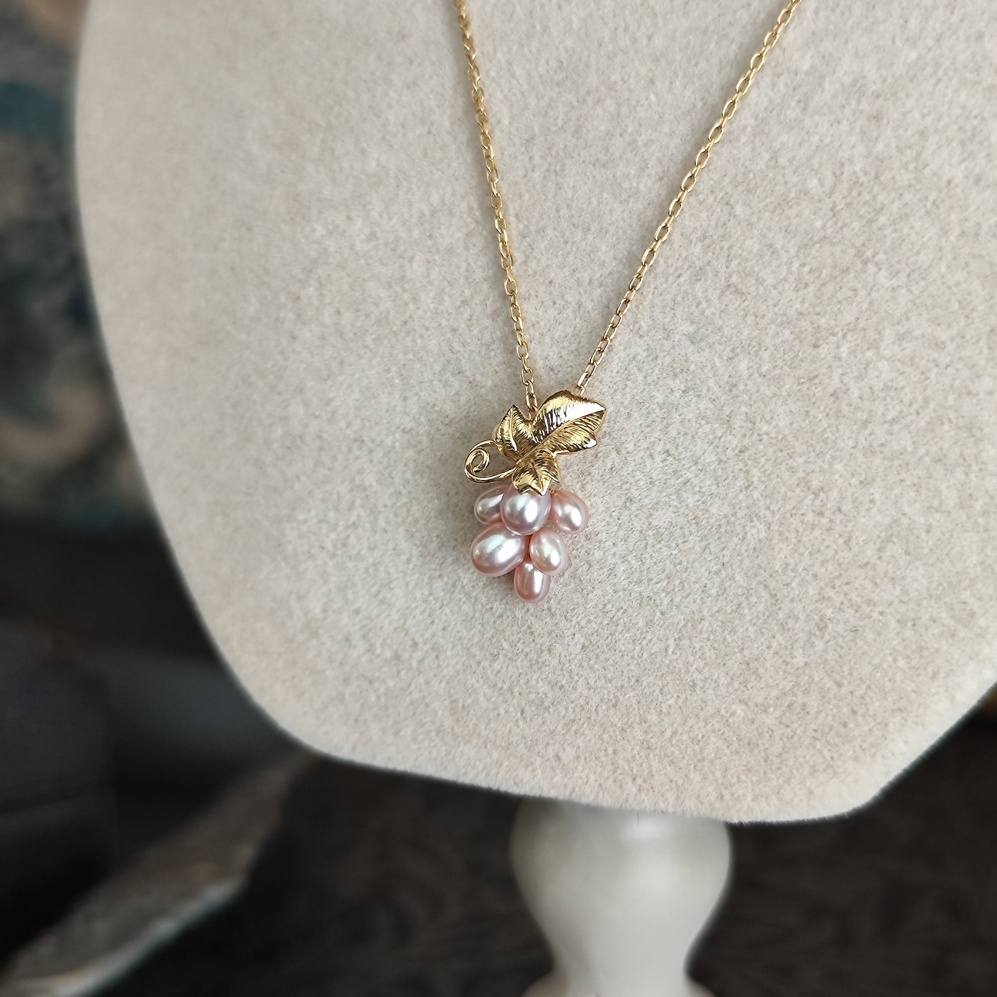 MIKIMOTO ミキモト 葡萄のモチーフ 淡水真珠 18金ネックレス