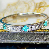 天然パライバトルマリン 天然ダイヤモンド プラチナリング