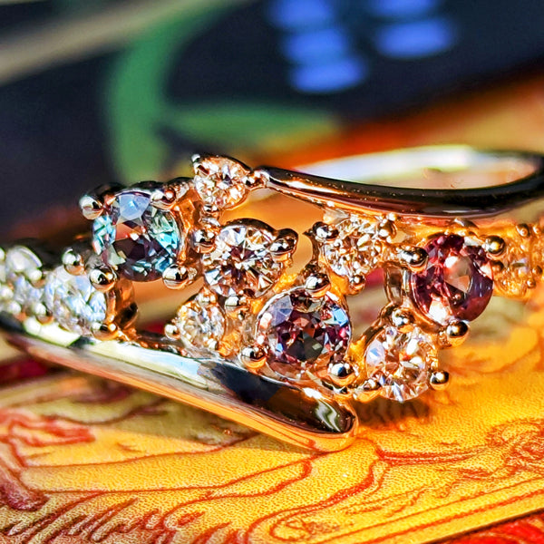 天然アレキサンドライト 天然ダイヤモンド リング – Mico宝飾店