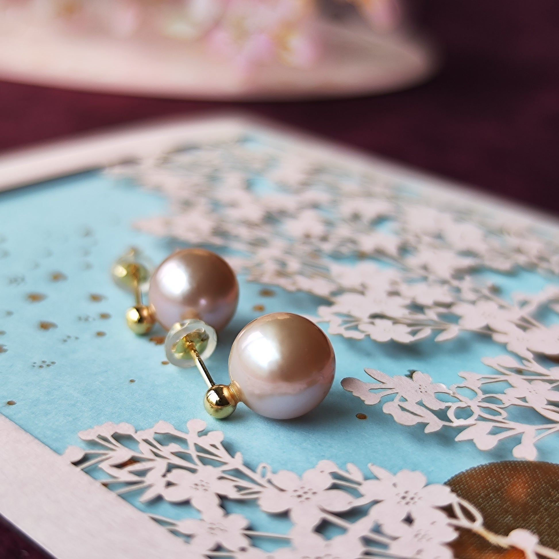 【さくらパール】夜桜 18金ピアス