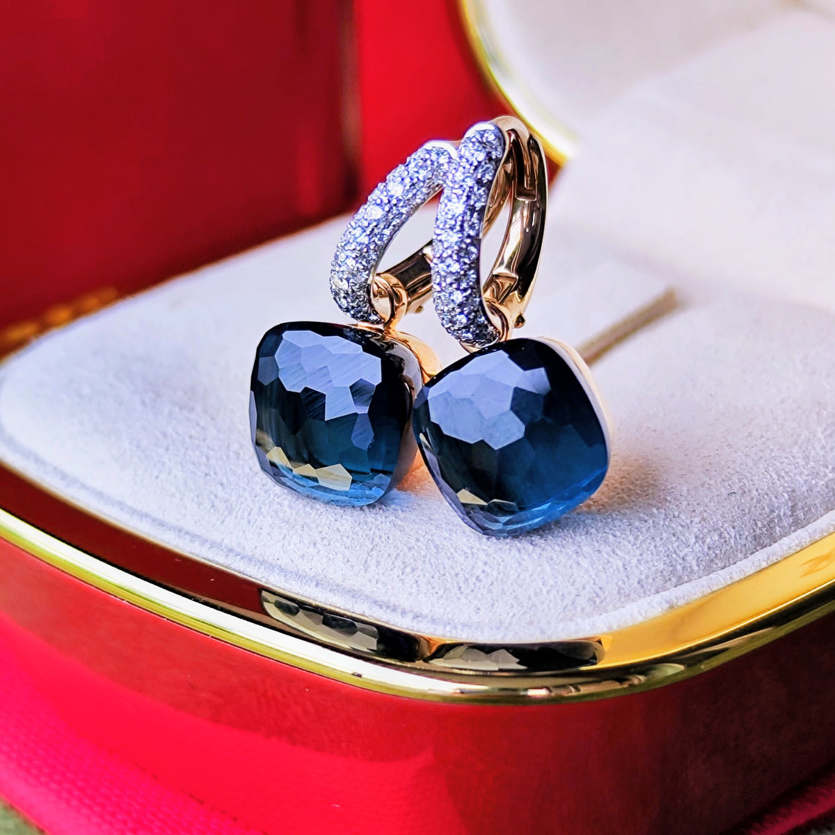 Pomellato ポメラートヌード ブルートパーズ ダイヤモンド ピアス