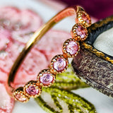 天然パパラチアサファイア ハーフエタニィリング