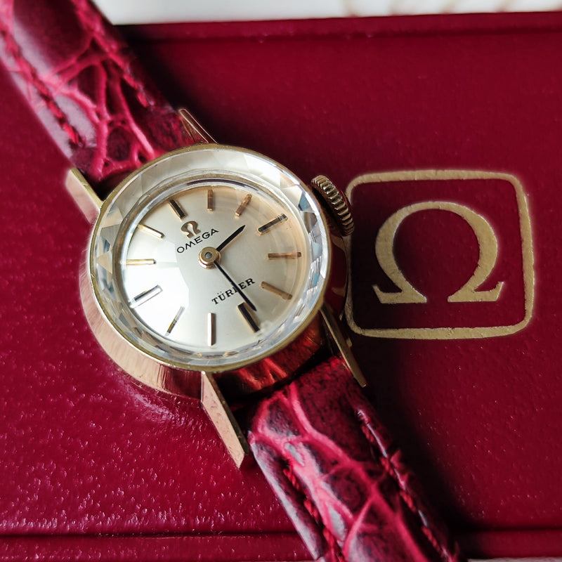 【OH済み】OMEGA オメガ TURLER チューラー ダブルネーム カットガラス 手巻き腕時計