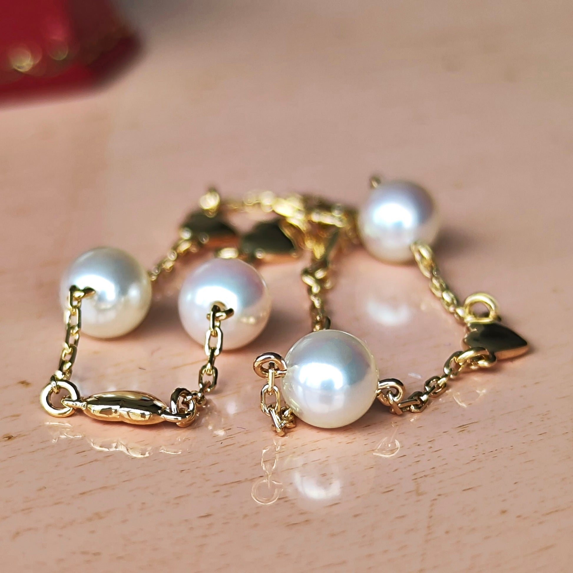 MIKIMOTO ミキモト あこやベビーパール ハートモチーフ ブレスレット