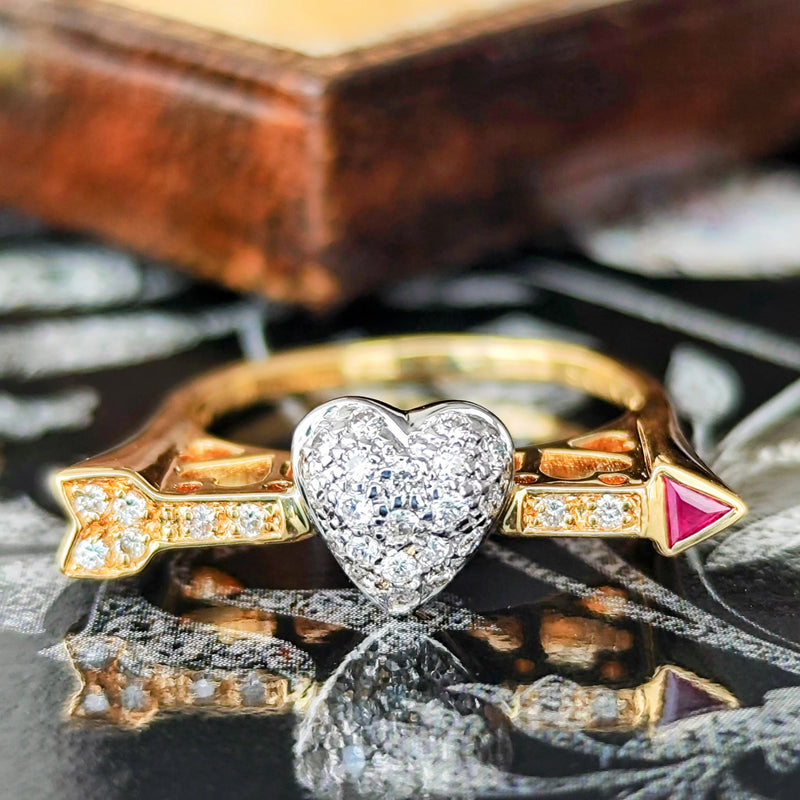 天然ルビー 天然ダイヤモンド 18金リング