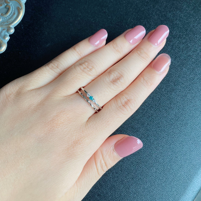 天然パライバトルマリン 天然ダイヤモンド リング