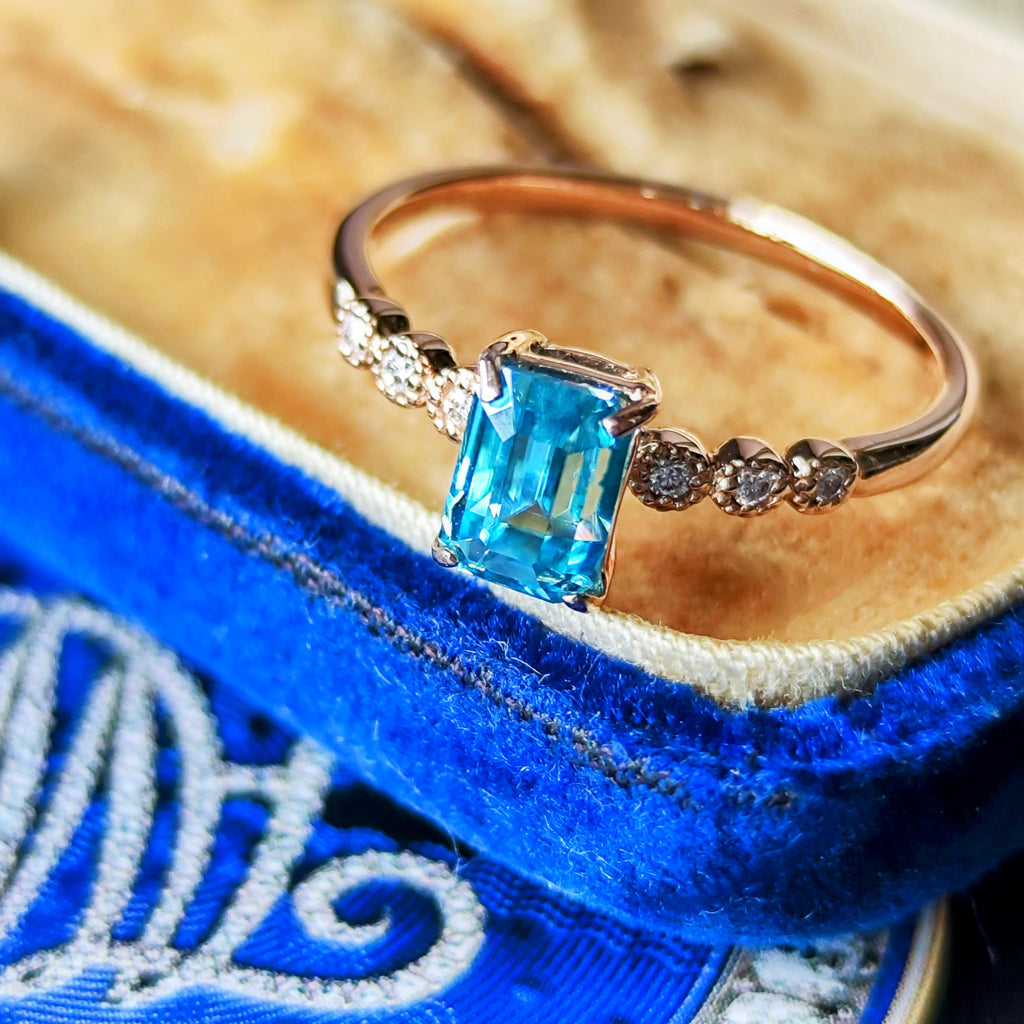 天然ジルコン 1.26ct 天然ダイヤモンド リング