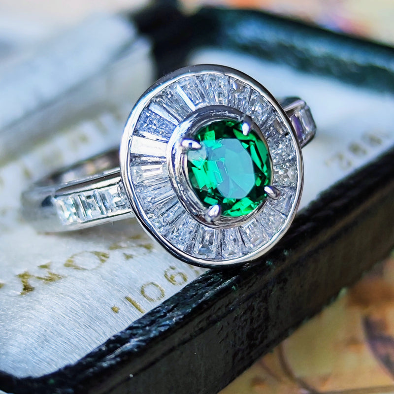 【ザンビア産 ノンオイル】天然エメラルド 天然ダイヤモンド リング GIA