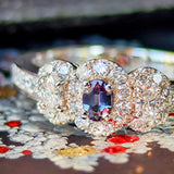 天然アレキサンドライト 天然ダイヤモンド プラチナリング