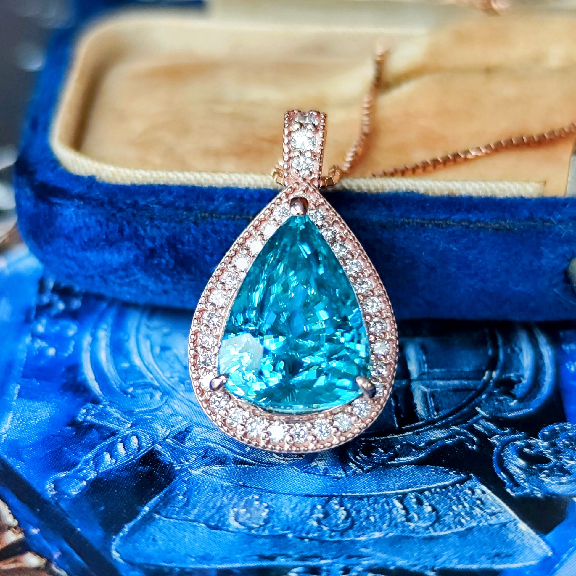 【大粒 7.58ct】天然ジルコン 天然ダイヤモンド ネックレス 18金PG