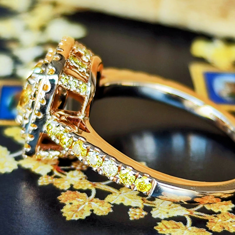 【イエローダイヤ】FANCY INTENSE YELLOW 1.0ct VS1 18金リング