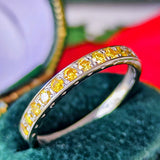 【イエローダイヤ】天然ダイヤモンド ハーフエタニティリング