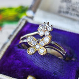 天然ダイヤモンド バタフライモチーフ リング