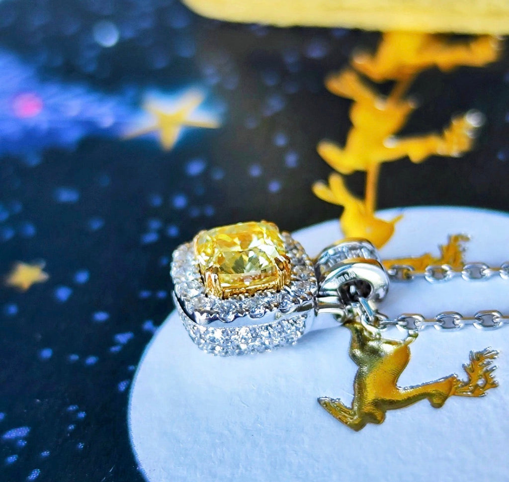 【イエローダイヤ】FANCY INTENSE YELLOW 0.60ct VVS-1 ネックレス GIA