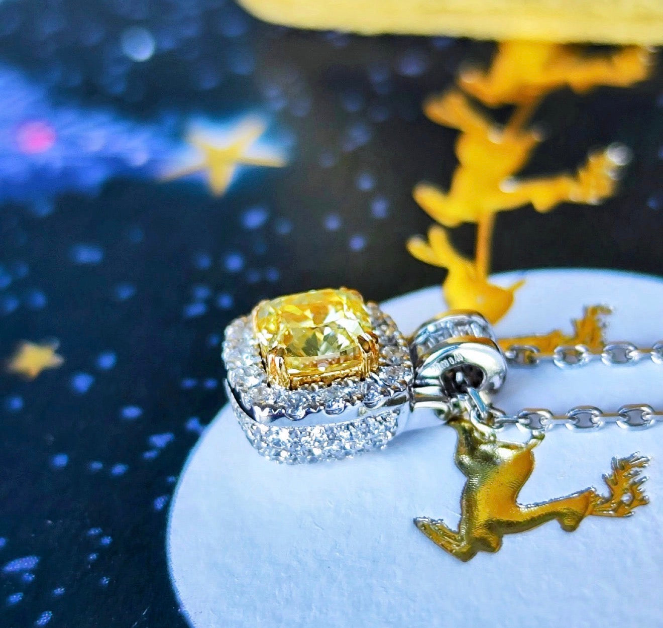 【イエローダイヤ】FANCY INTENSE YELLOW 0.60ct VVS-1 ネックレス GIA