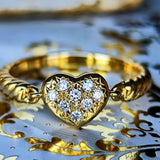 TASAKI 田崎真珠 ハートモチーフ パヴェリング 18金