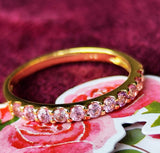 天然パパラチアサファイア ハーフエタニティリング